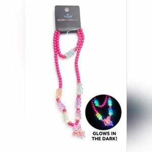 Glow-in-the-Dark Gummy Bear Necklace And Bracelet Beaded Charm